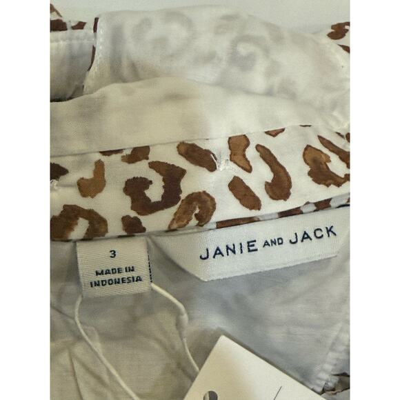 NWT Janie and Jack 3T Girls Leopard Print One Shoulder Ruffle Top 100% Cotton - Picture 5 of 7